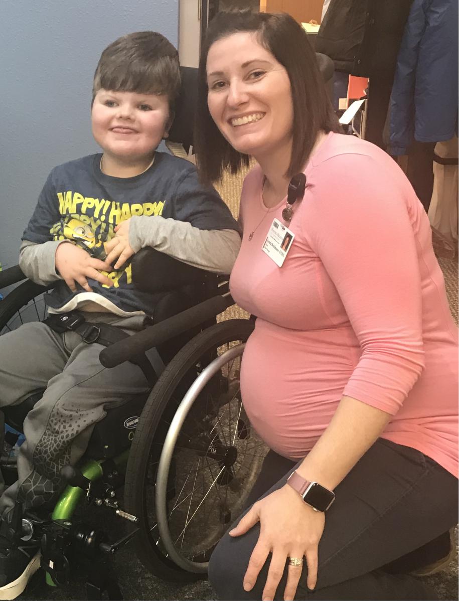 Image of Ped's OT Therapist Lynda with a Ped's Patient OT Peds Image