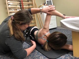 Image of a patient working with certified Scoliosis Therapist Marissa Shinstine, DPT Scoliosis Image